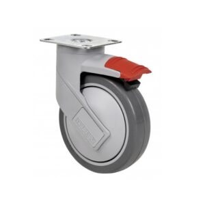 Rueda goma giratoria con freno Alex diametro 125 mm. modelo 2-4642