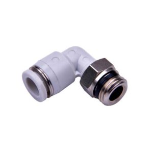 Racor union en codo macho cilindrico-tubo Airtac D-6 1/4"G gris codigo GPL602 - Imagen 1
