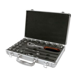 Juego de llaves de vaso 1/4" 24 ud. serie larga Ega Master 4-13 mm. 3/16"-1/2" 6 cantos codigo 58693