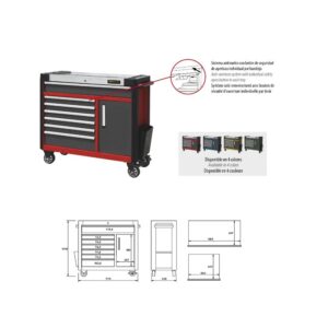 Armario carro de herramientas Ega Master 7 cajones color rojo codigo 50950 - Imagen 3