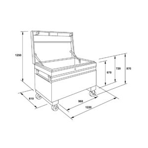 Arcon metalico con ruedas Ega Master 1220x610x870 mm. codigo 50991 - Imagen 4