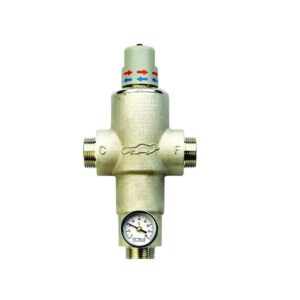 Valvula mezcladora termostatica con rosca 3/4" laton niquelado - Imagen 1