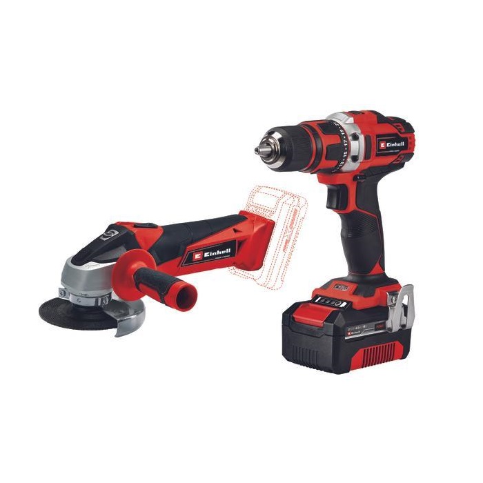 Kit taladro y amoladora Einhell TE-TK 18/2 Li Kit (CD+AG) 18 V. articulo  4257240 - Corefluid