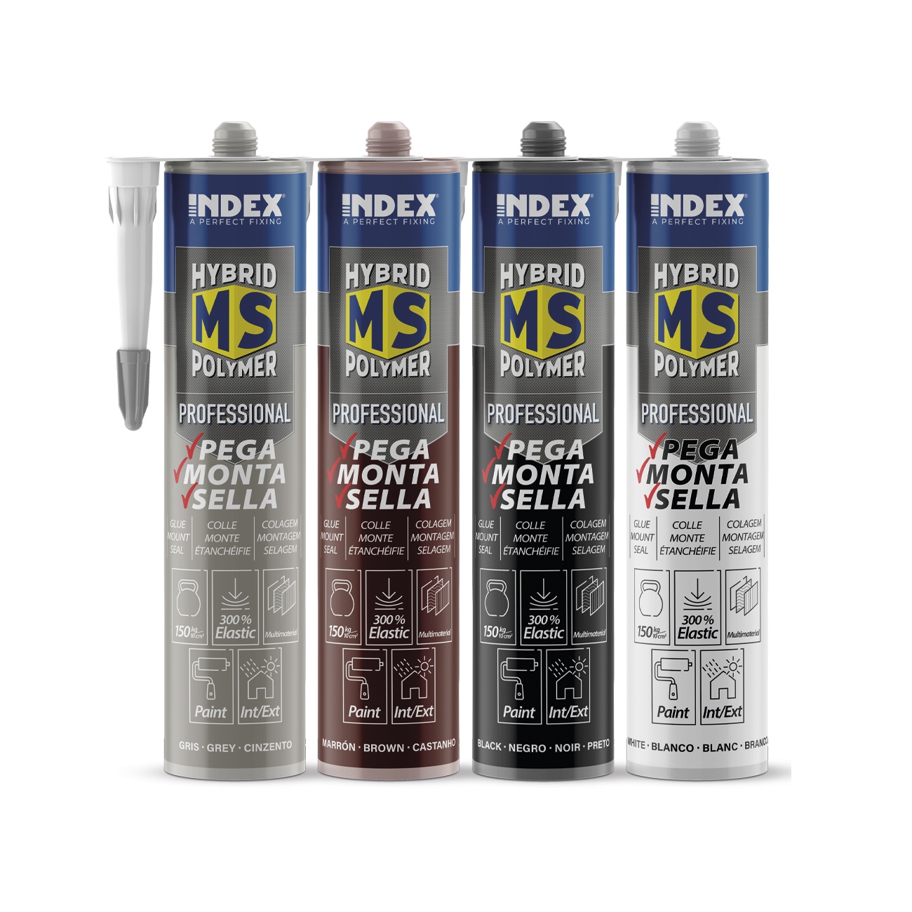 Adhesivo MS profesional negro Index 290 ml. MSPRN290