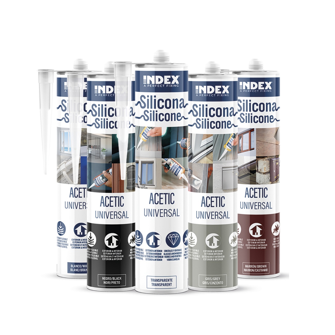 Silicona acetica universal Sanitar transparente Index 280 ml. SIUNST280 -  Corefluid