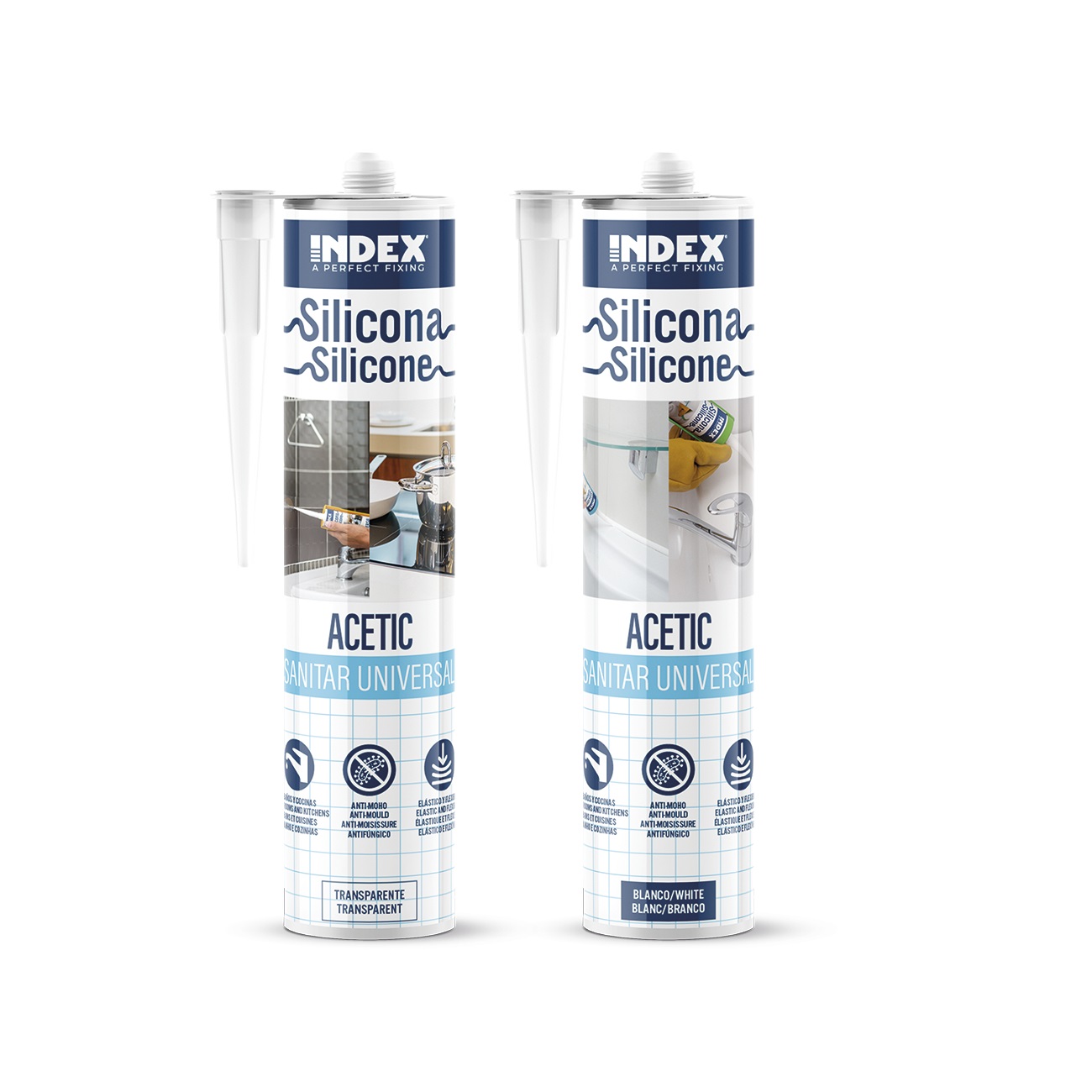 Silicona acetica universal Sanitar transparente Index 280 ml. SIUNST280 -  Corefluid