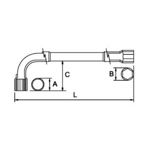 Llave pipa abierta 6x6 Ega Master 3/8" cromado pulido espejo codigo 58143 - Imagen 2