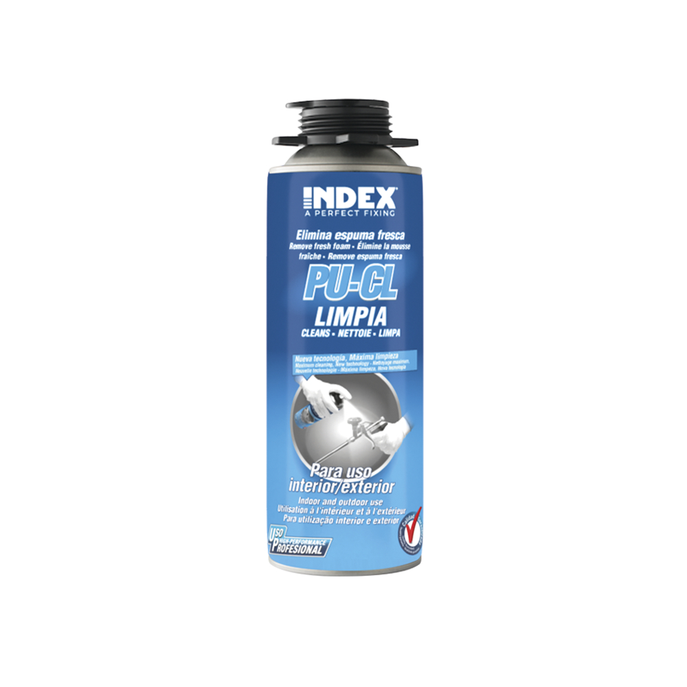 Limpiador de accesorios espuma de poliuretano Index 500 ml. PUCL500