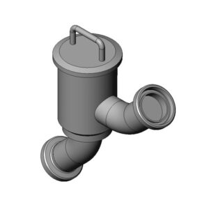 Filtro recto corto SMS macho-macho Inoxpa A-316L DN-38 EPDM FDA sin tamiz