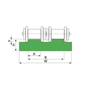 Perfil guia para cadena de rodillos doble 08B-2 tipo MD-215 paso 1/2" - Imagen 3