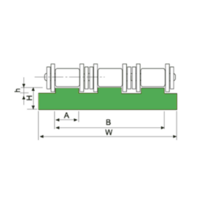 Perfil guia para cadena de rodillos triple 32B-3 tipo MT-9 paso 2" - Imagen 3