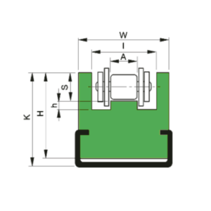 Perfil guia para cadena de rodillos simple 16B-1 tipo MUCCG-5 paso 1" - Imagen 3