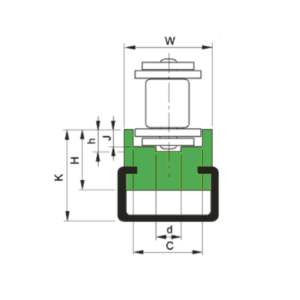 Perfil guia para cadena de rodillos simple 12B-1 tipo MUCG-4 paso 3/4" - Imagen 3