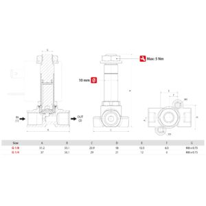 Electrovalvula Aignep accionamiento directo 2/2 N.C. 1/8" laton EPDM 3 mm. 01F02103E0 - Imagen 2