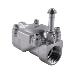 Electrovalvula Aignep servoaccionada 2/2 N.C. 3/8" inoxidable NBR 14 mm. X4F04114N0