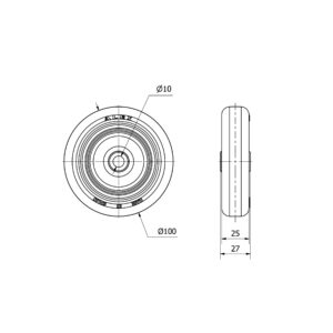 Rueda poliuretano aro suelto  Alex diametro 100 mm. modelo 2-2475 - Imagen 2