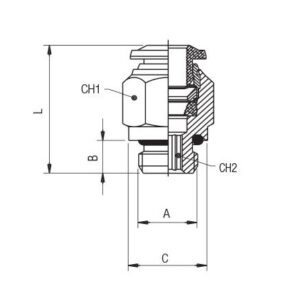 Racor recto macho cilindrico con torica D-4 M8X1 Aignep codigo 50020 4 M8X1 - Imagen 2