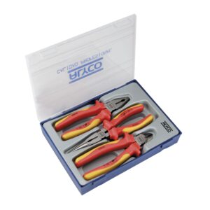 Juego de alicates aislados VDE en caja de plastico Alyco codigo 101860