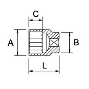 Llave vaso de impacto 1" Ega Master 33 mm. 12 cantos codigo 53312 - Imagen 3