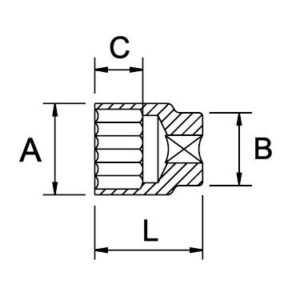 Llave vaso de impacto 2-1/2" Ega Master 5-5/16" 12 cantos codigo 53800 - Imagen 3
