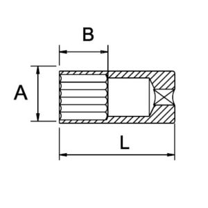 Llave vaso de impacto 1-1/2" serie larga Ega Master 95 mm. 12 cantos codigo 53575 - Imagen 3