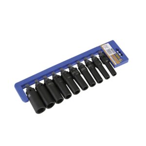 Juego de vasos de impacto largos boca hexagonal 10-22 mm. Alyco codigo 198258