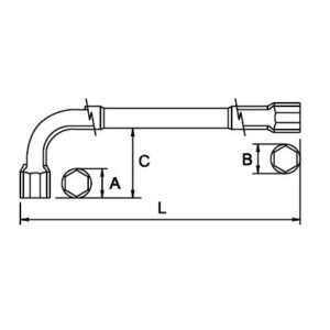 Llave pipa abierta 6x6 Ega Master 17 mm. Titacrom® codigo 61181 - Imagen 2