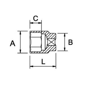 Llave de vaso 1/2" Ega Master 16 mm. 6 cantos codigo 61808 - Imagen 2