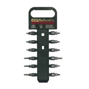 Juego 9 puntas destornillador con vaso 1/4" Ega Master torx T-8/9/10/15/20/25/27/30/40 codigo 66759