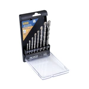 Juego de 8 brocas para hormigon mango cilindrico 3-4-5-6-7-8-9-10 mm. Alyco codigo 122080