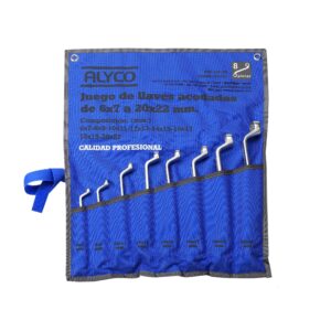 Juego llaves acodadas 8 piezas en bolsa nylon 6x7-20x22 mm. Alyco codigo 191181