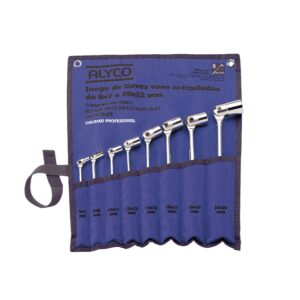 Juego de llaves vaso articulado en bolsa nylon 6x7-20x22 mm. Alyco codigo 191675