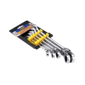 Juego llaves combinadas carraca flexible 5 piezas en soporte 8-19 mm. Alyco codigo 191950