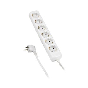 Base 6 enchufes sin interruptor 3x1,5 mm². 1,4 mts. Alyco codigo 199456