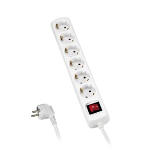 Base 6 enchufes con interruptor 3x1,5 mm². 1,4 mts. Alyco codigo 199466