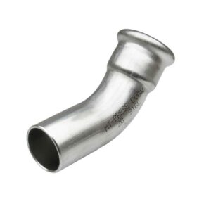 Curva 45º hembra-macho prensar acero inoxidable A-316L D-35 mm.