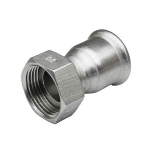 Racor 2 piezas hembra prensar acero inoxidable A-316L D-22x1" mm.