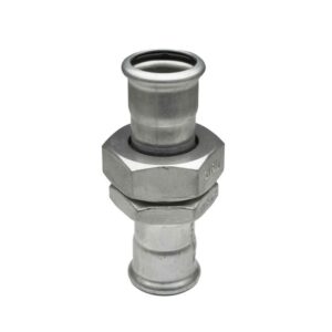 Racor 3 piezas hembra prensar acero inoxidable A-316L D-22 mm. - Imagen 3