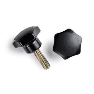 Star-stub espiga roscada acero resina negra D-44 mm. M-10x33 mm.