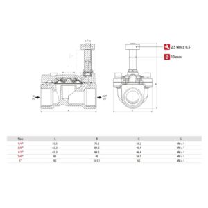 Electrovalvula accionamiento indirecto Aignep 2/2 N.O. 3/4" laton NBR 18 mm. 04F07218N0 - Imagen 2
