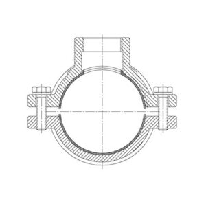 Collarin de toma fundicion para tuberia PVC/PE D-315 2'' - Imagen 2