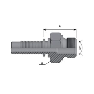 Macho fijo prensar acero cono 60º 5/8" BSP tubo 5/8"