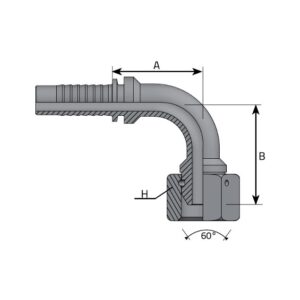 Codo 90º prensar acero cono 60º 3/4" BSP tubo 3/4"