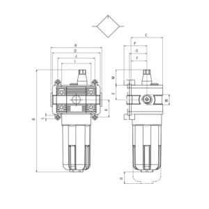 Lubricador Aignep LUB3 carga manual con rosca 3/4" T040307000100 - Imagen 2