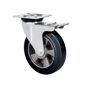 Rueda goma giratoria con freno Alex diametro 160 mm. 2-0398