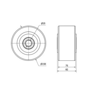 Rueda poliuretano aro suelto  Alex diametro 150 mm. 2-0055 - Imagen 2