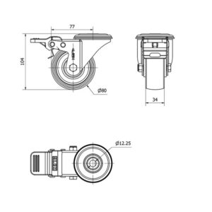 Rueda poliamix giratoria Alex diametro 80 mm. 2-0155 - Imagen 2