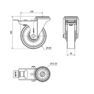 Rueda poliamix giratoria Alex diametro 150 mm. 2-0193 - Imagen 2