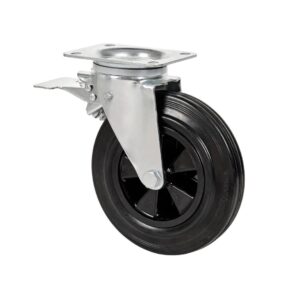 Rueda goma giratoria con freno Alex diametro 200 mm. TW0315