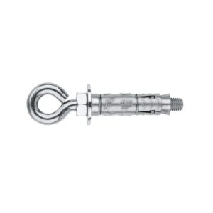 Anclaje metalico con argolla zamak zincado Index M6 x 45  mm. D-12 AZAMA06